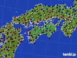 四国地方のアメダス実況(日照時間)(2016年12月11日)