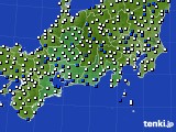 2016年12月11日の東海地方のアメダス(風向・風速)