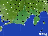 静岡県のアメダス実況(風向・風速)(2016年12月13日)