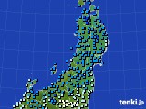 2016年12月14日の東北地方のアメダス(気温)