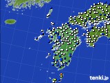 2016年12月14日の九州地方のアメダス(風向・風速)