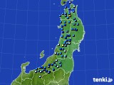 2016年12月15日の東北地方のアメダス(積雪深)