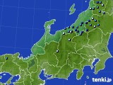 2016年12月15日の北陸地方のアメダス(積雪深)