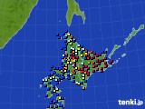 北海道地方のアメダス実況(日照時間)(2016年12月15日)