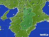 2016年12月15日の奈良県のアメダス(気温)