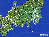 2016年12月15日の関東・甲信地方のアメダス(風向・風速)
