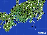 2016年12月16日の東海地方のアメダス(風向・風速)