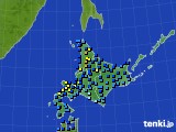 北海道地方のアメダス実況(積雪深)(2016年12月17日)