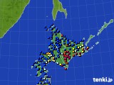 北海道地方のアメダス実況(日照時間)(2016年12月17日)