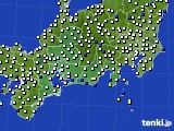 2016年12月17日の東海地方のアメダス(風向・風速)