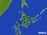 北海道地方のアメダス実況(積雪深)(2016年12月18日)