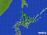 北海道地方のアメダス実況(気温)(2016年12月18日)