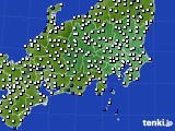 関東・甲信地方のアメダス実況(風向・風速)(2016年12月18日)