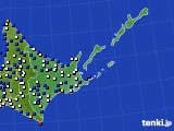 2016年12月18日の道東のアメダス(風向・風速)