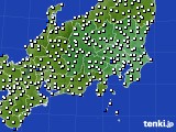 関東・甲信地方のアメダス実況(風向・風速)(2016年12月19日)