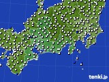 東海地方のアメダス実況(風向・風速)(2016年12月19日)