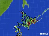 北海道地方のアメダス実況(日照時間)(2016年12月20日)