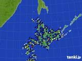 北海道地方のアメダス実況(日照時間)(2016年12月21日)