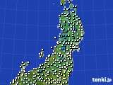 2016年12月21日の東北地方のアメダス(気温)