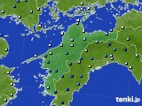 愛媛県のアメダス実況(降水量)(2016年12月22日)