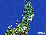 2016年12月22日の東北地方のアメダス(気温)