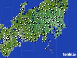 関東・甲信地方のアメダス実況(風向・風速)(2016年12月22日)