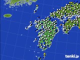 九州地方のアメダス実況(風向・風速)(2016年12月22日)