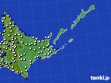 道東のアメダス実況(風向・風速)(2016年12月22日)