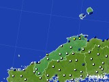 2016年12月22日の島根県のアメダス(風向・風速)