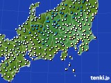 関東・甲信地方のアメダス実況(気温)(2016年12月23日)
