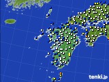 2016年12月23日の九州地方のアメダス(風向・風速)