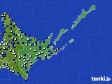 道東のアメダス実況(風向・風速)(2016年12月23日)