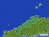 2016年12月23日の島根県のアメダス(風向・風速)