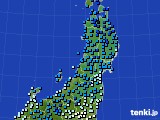 2016年12月24日の東北地方のアメダス(気温)