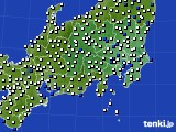 関東・甲信地方のアメダス実況(風向・風速)(2016年12月24日)