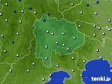 山梨県のアメダス実況(風向・風速)(2016年12月27日)