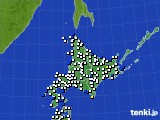 北海道地方のアメダス実況(風向・風速)(2016年12月28日)
