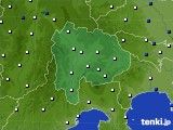 山梨県のアメダス実況(風向・風速)(2016年12月28日)