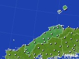 2016年12月28日の島根県のアメダス(風向・風速)