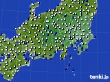 関東・甲信地方のアメダス実況(風向・風速)(2016年12月29日)