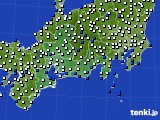 2016年12月29日の東海地方のアメダス(風向・風速)