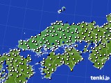 中国地方のアメダス実況(風向・風速)(2016年12月29日)