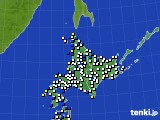 北海道地方のアメダス実況(風向・風速)(2016年12月30日)