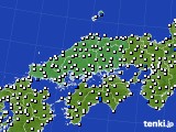 中国地方のアメダス実況(風向・風速)(2016年12月30日)