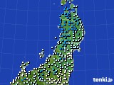 東北地方のアメダス実況(気温)(2017年01月02日)