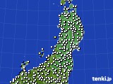 東北地方のアメダス実況(風向・風速)(2017年01月02日)