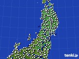 東北地方のアメダス実況(風向・風速)(2017年01月03日)