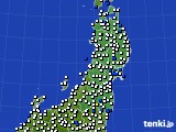 東北地方のアメダス実況(風向・風速)(2017年01月06日)