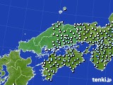 中国地方のアメダス実況(降水量)(2017年01月08日)