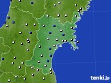 宮城県のアメダス実況(風向・風速)(2017年01月10日)